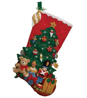 Under The Tree Stocking Felt Applique Kit